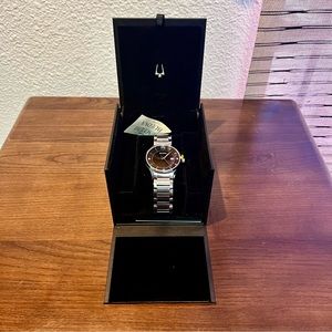 Bulova Black Dial Diamond Accent Mens watch